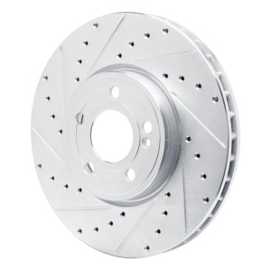 Mercedes-Benz A220 Brake Rotor (1) - Front Left - R1 Concepts - Drilled & Slotted - Silver - `19-`26